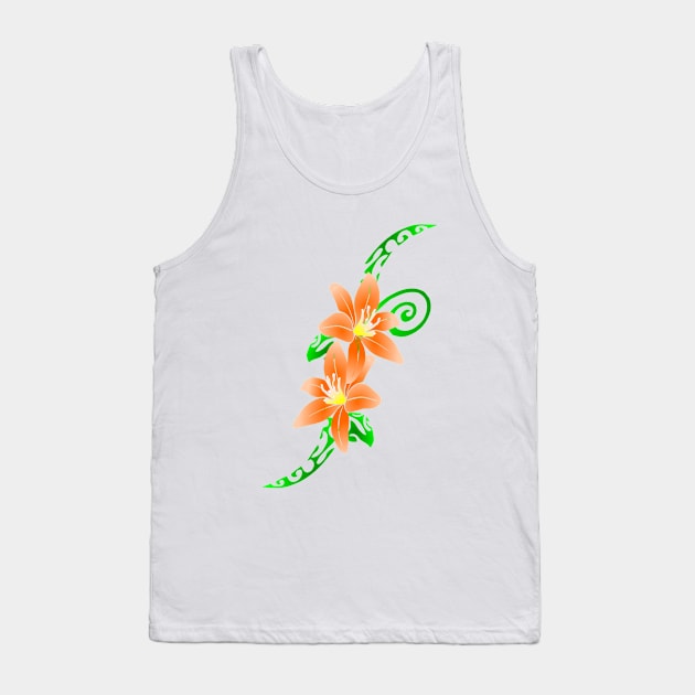 KAIA (orange) Tank Top by Nesian TAHITI